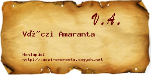 Váczi Amaranta névjegykártya